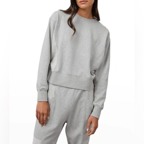 Rails Dani Reverse Terry Sweatshirt in Heather Gray Size S - Picture 1 of 10